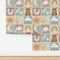 Baby Quilt Topper Soft Pastels Wholecloth Cheater Quilt Patchwork Bear Lamb Bunny Purple Beige Blue Custom Removable Wallpaper by Spoonflower Peel & Stick Wallpaper 2FT Wide